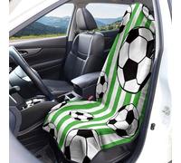 Housses de siège voiture à motif drapeau américain Protection sièges avant Taille universelle Lavables respirantes Imprimé sports balle Tissu en éponge Accessoires décoration intérieure pour voiture