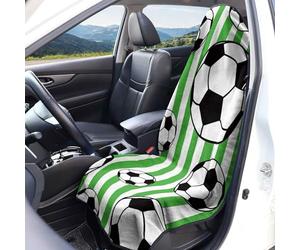 Housses de siège voiture à motif drapeau américain Protection sièges avant Taille universelle Lavables respirantes Imprimé sports balle Tissu en éponge Accessoires décoration intérieure pour voiture