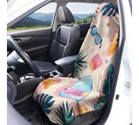 Housses de siège voiture imprimé Fruits d'été et cocotiers Protection pour sièges avant Taille universelle Lavables et respirantes Tissu éponge Accessoires de décoration intérieure pour voiture