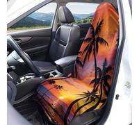 Housses de siège voiture imprimé Fruits d'été et cocotiers Protection pour sièges avant Taille universelle Lavables et respirantes Tissu éponge Accessoires de décoration intérieure pour voiture