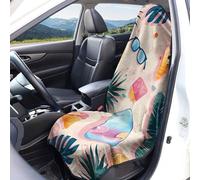 Housses de siège voiture imprimé Fruits d'été et cocotiers Protection pour sièges avant Taille universelle Lavables et respirantes Tissu éponge Accessoires de décoration intérieure pour voiture
