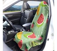 Housses de siège voiture imprimé Fruits d'été et cocotiers Protection pour sièges avant Taille universelle Lavables et respirantes Tissu éponge Accessoires de décoration intérieure pour voiture