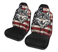 Housses De Siège Wolf American Flag Accessoires Housse De Sieges Auto Universelles Couverture De Siege De Voitures pour Camions SUV 52X138 Cm