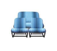 Housses de sièges asymétriques et banquette arrière rayée bleu pour DYANE