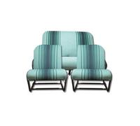Housses de sièges asymétriques et banquette arrière vert rayées vert pour DYANE