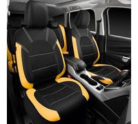 Housses de SièGes Et D'Appuie-TêTe pour Chevrolet Camaro V Coupe/Convertible 2009 2010-2016, en Similicuir Respirant, Compatibles avec Les Airbags Et Lavables,Yellow