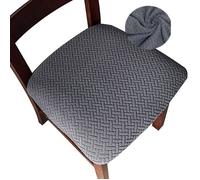 Housses de sige pour chaises de salle manger Housses de coussin de sige de cuisine extensible Lot de 4 - Gris