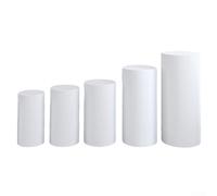 Housses de support cylindrique pour mariage et fête, 5 tailles pour toutes les occasions (blanc)