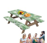 Housses de table de pique-nique avec élastique, pour table de pique-nique | Housses de canapé de pique-nique élégantes 3 pièces nappes de pique-nique, belles nappes élastiques imperméables pour tables