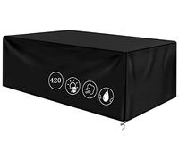 Housses de table rectangulaires robustes et imperméables en tissu Oxford 420D coupe-vent et indéchirable pour meubles de jardin 300 x 160 x 100 cm