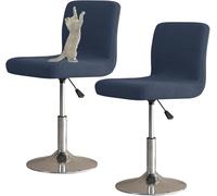 Housses De Tabouret De Bar avec Dossiers Ensemble De 6 4 2, Tabouret De Bar Extensible Résistant Aux Rayures pour Chat Housses De Chaise De Pub Pivotantes Universelles Lavables, Khaki, 2 PCS