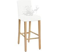 Housses de tabouret de bar, housse de tabouret de bar avec dossier, lot de 1/2/4/6 housses de dossier de chaise de salle à manger, housse de siège de comptoir de pub amovible - Blanc - Lot de 4