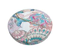 Housses de tabouret de bar rondes motif sirène sous-marine, housses de siège de tabouret de bar, coussins de tabouret de bar, housses de coussin de chaise, housse lavable avec élastique, housses de ch