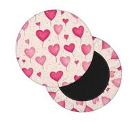 Housses de tabouret rondes avec motifs cœurs roses, doux, lavable, housse de coussin ronde pour tabouret de bar, 30-35 cm