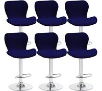 Housses de tabourets pivotants de Bar/Cuisine incurvés, 2/4/6PCS Housses de Chaise de Salle à Manger à Dossier Bas, pour Chaise de Salle à Manger Courte, Chaise de tabourets de Bar