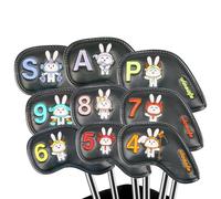 Housses de tête de Club de Golf | 9 Pièces Accessoires de Golf Motif Lapin de Pâques - Housse de Driver | pour Hommes Femmes Père Grand-Père Amateurs de Golf en Extérieur Pâques