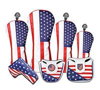 Housses de tête de golf américaines pour conducteur et bois de parcours - Housses en cuir de qualité supérieure, conçues pour s'adapter à tous les bois et conducteurs (housse de épaule)