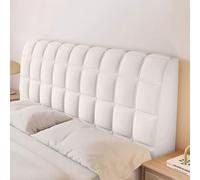 Housses De TêTe De Lit Double Simple King Size Extensible En Velours Cristal Couvre-TêTe De Lit Rembourré/Cuir/Bois Protection De Dossier De Lit, Décoration Anti-Poussière Couverture(200cm,Cream White