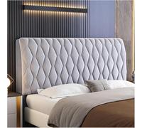 Housses De Tête De Lit en Velours pour Lit King Size Housse De Tête De Lit Queen Protecteur De Tête De Lit Entièrement étanche à La Poussièrehousse De Tête De Lit Double, Light Gray, 150cm