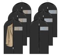 Housses de Vêtements 60 x 100 CM Lot de 6, Housse de Protection pour Vêtements anti Poussière Imperméables avec zip, Housse Vetement à Suspendre pour Rangement pour Chemise Costumes Manteaux Clothes