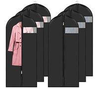 Housses de Vêtements 60 x 140 CM Lot de 6, Housse de Protection pour Vêtements anti Poussière Imperméables avec zip, Housse Vetement à Suspendre pour Rangement pour Chemise Costumes Manteaux Clothes
