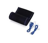 Housses de Volant de Voiture de Course de Sport à Coudre à la Main Housses de Volant en Cuir suédé à Faire soi-même universelles Couvre Volant Voiture(CA248-BBU)