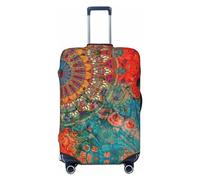 Housses de voyage colorées Mandala - Housses de protection élastiques pour valises de 45,7 à 81,3 cm, Noir/blanc, Medium