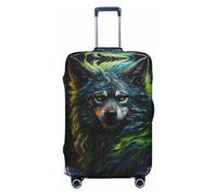 Housses de voyage de style réaliste de loup en cuir vert, protection élastique pour bagages de 45,7 à 81,6 cm, noir, M