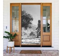 Housses décoratives de porte de rencontre de lion héroïque, décoration de bannière de porte pour intérieur et extérieur, printemps, été, automne, hiver, Halloween, décorations de Noël