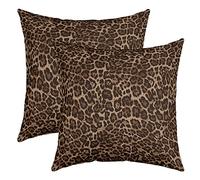Housses d'oreiller À Motif Léopard, Lot de 2 Housses de Coussins 55x55 Guépard pour Canapé Maison Salon Chambre Décoration, Taie d'oreiller en Forme D'Animaux Du Safari Africain, Géométriques Douces