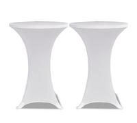 Housses élastiques de table Ø 60 cm Blanc 2 pcs