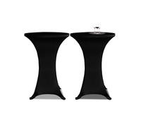 2x Housse de Table Ø80cm Blanc Extensible Décoration Table Mariage vidaXL