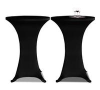 Housses élastiques de table Ø 80 cm Noir 2 pcs Noir G