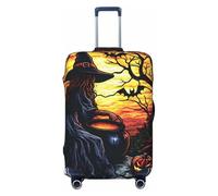 Housses élastiques pour bagages de voyage avec peinture de fenêtre de sorcière d'Halloween, housses de protection pour bagages de 45 à 81 cm, noir, S