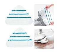 Housses en Microfibre Balai Vapeur Steam Accessoire Chiffons universel Triangle lavable pour Nettoyeur Vapeur Hot Spray, Blanc Microfibre Steam Mop Pads Lavables En Machine(lot de 2)