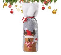 Housses en Tissu pour Bouteilles de Vin de Noël Décoration Réutilisable