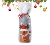 Housses en Tissu pour Bouteilles de Vin de Noël - Une Décoration De Fêtes Réutilisable Avec Un Cordon - Housses pour Bouteilles de Vin de Fêtes | Pour Le Mariage, L'Anniversaire, Le Voyage, La Fête Et