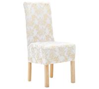 Housses extensibles de chaise 6 pcs Blanc avec imprimé doré vidaXL vidaXL