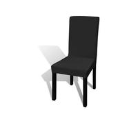 vidaXL Housses extensibles de chaise 6 pcs Noir