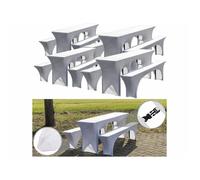 Housses extensibles pour tables et bancs - INFACTORY - Blanc - Protection - Lavable - 12 pièces