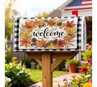 Housses magnétiques de bienvenue pour boîte aux lettres rustique, feuilles de ferme, glands, orange automne, pour décoration de jardin, cour, 45,7 x 53,3 cm