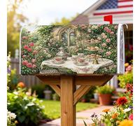 Housses magnétiques de boîte aux lettres à motif de rose - Style vintage rustique - Pour extérieur, maison, jardin, 53,3 x 64,9 cm