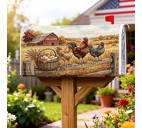 Housses magnétiques de boîte aux lettres avec motif de poules - Pour décoration de maison et de jardin - 53,3 x 64,9 cm - Marron