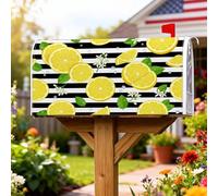 Housses magnétiques de boîte aux lettres citron, fleurs lumineuses d'été, feuilles jaunes, pour extérieur, décoration de jardin, terrasse, 53,3 x 64,9 cm
