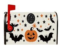 Housses magnétiques de boîte aux lettres citrouille, chauve-souris, étoile, Halloween, décoration de jardin, terrasse, orange, 45,7 x 53,3 cm
