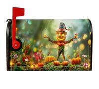 Housses magnétiques de boîte aux lettres citrouille, épouvantail festif, sucette, Halloween, orange, pour décoration de porte d'entrée, 53,3 x 64,9 cm