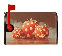 Housses magnétiques de boîte aux lettres citrouille, motif à pois festifs, Halloween, motif Jack-O'-Lantern pour décoration de porte d'entrée, orange, 45,7 x 53,3 cm