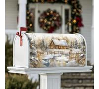 Housses magnétiques de boîte aux lettres de cabine, clôture d'hiver rustique pour boîte aux lettres pour décoration de jardin et extérieur, 45,7 x 53,3 cm