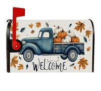 Housses magnétiques de boîte aux lettres de camion, rustique, feuilles de citrouille, orange automne, pour extérieur, jardin, cour, 45,7 x 53,3 cm