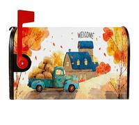 Housses magnétiques de boîte aux lettres de camion rustique pour décoration extérieure, jardin, cour, 53,3 x 64,9 cm, bleu automne